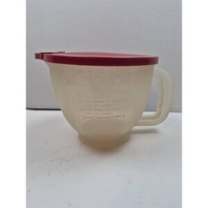 Vintage Tupperware Mix-N-Stor 2L Measuring Pitcher 800-7 Sheer Red Lid  8 Cup